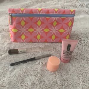 New Clinique cosmetic bag and products